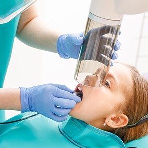 Child getting X-Rays at the dentist