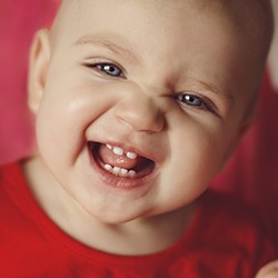 Happy baby at dentist